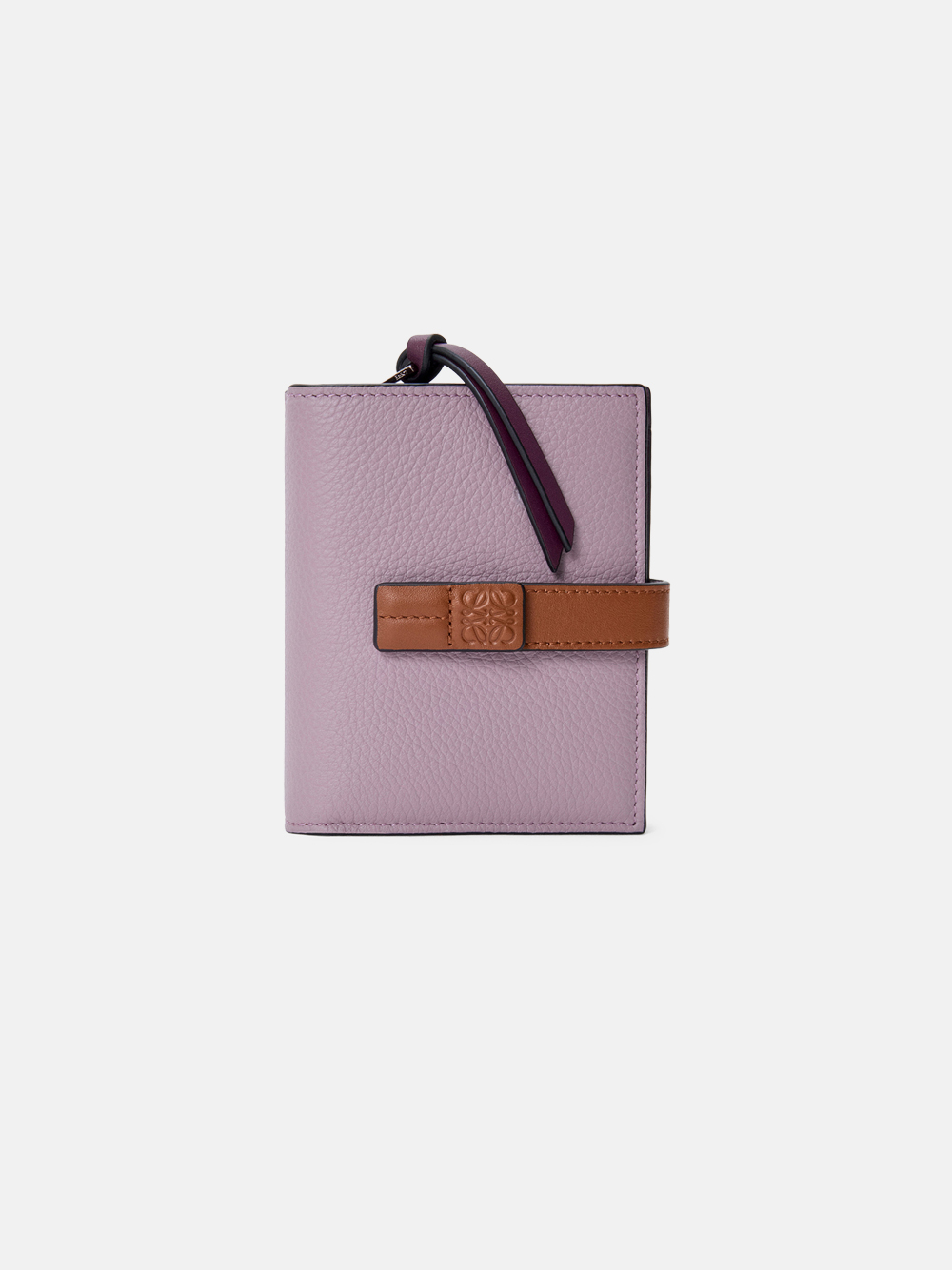 Loewe Kompakte Brieftasche mit Reißverschluss aus weichem Kalbsleder Rauchiges Mauve/Eichhörnchenbraun Damen‑/Unisex‑Portemonnaie