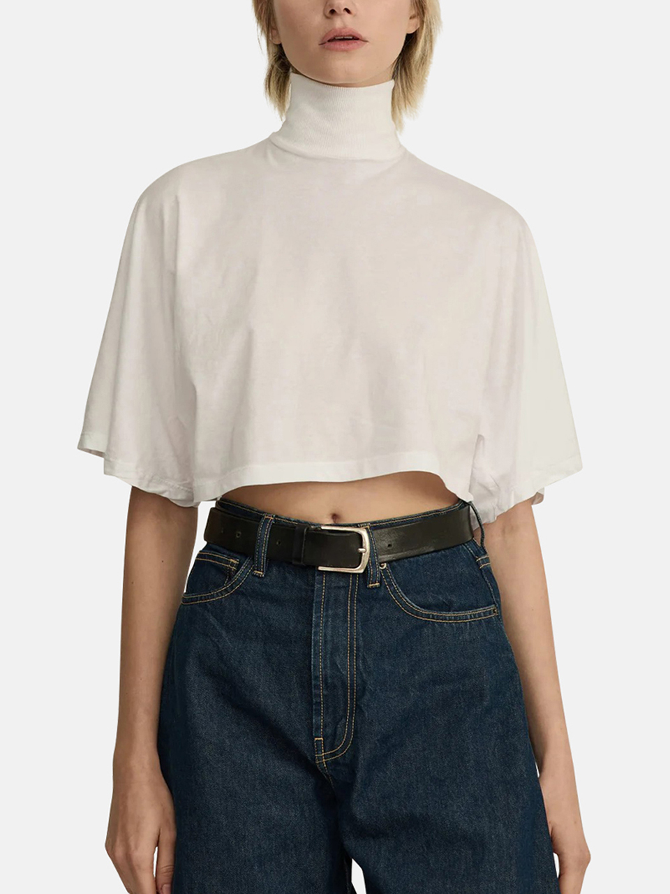 All Three Studio Eden High-Neck Top Cotton Weiß Damen