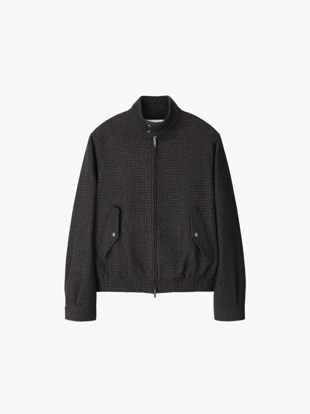 Tony Wack Checked Wool Harrington Jacket Brown/Black Men
