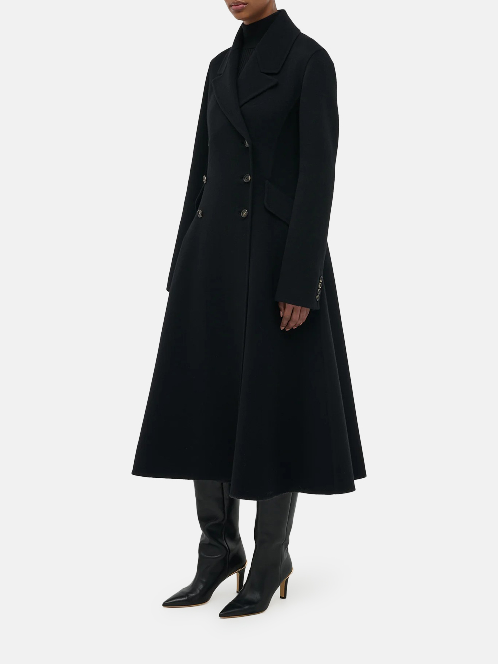 Gabriela Hearst Cantwell Coat Black Double-Face Recycled Cashmere Women
