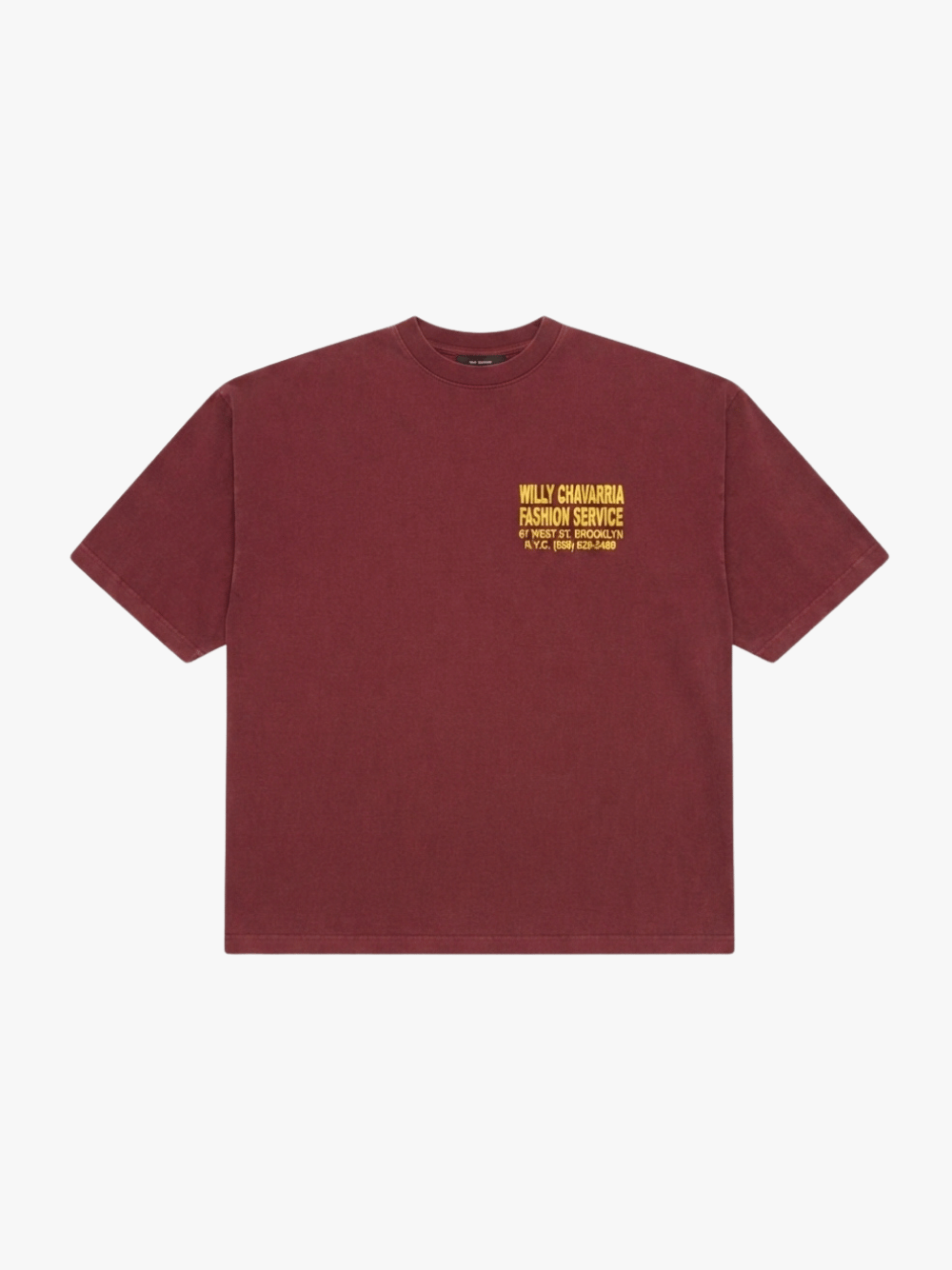Willy Chavarria Fashion Services Standard Tee Red Men