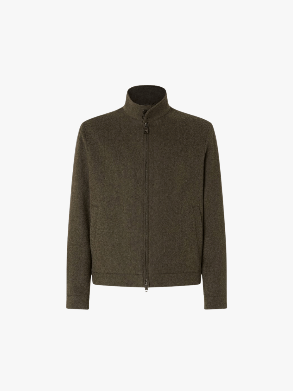 Zegna Wool and Cashmere Blouson Olive Green Men