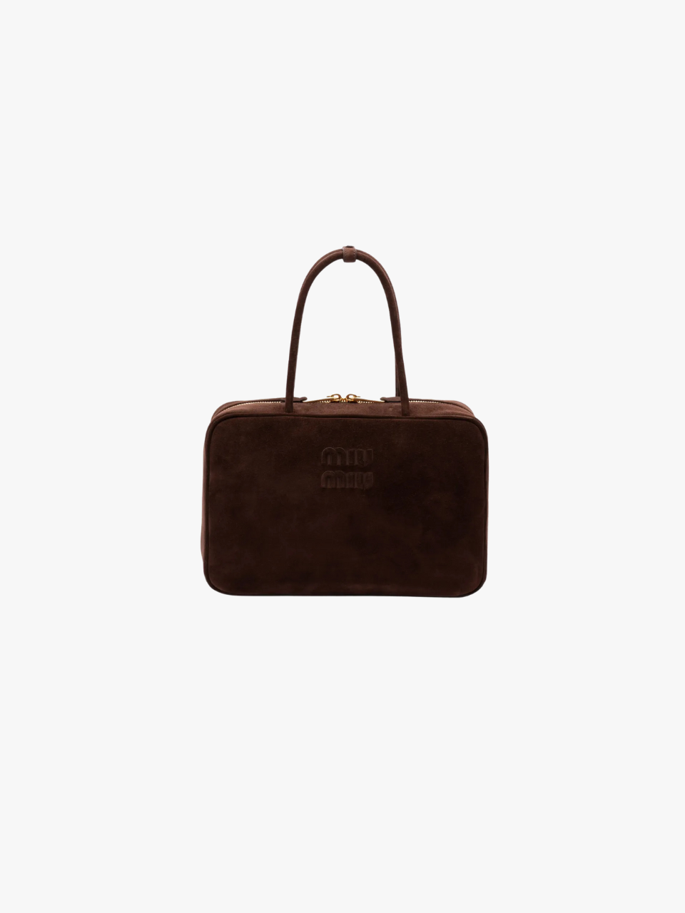 Miu Miu Handtasche mit geprägtem Logo und Tragegriff Braun Damen