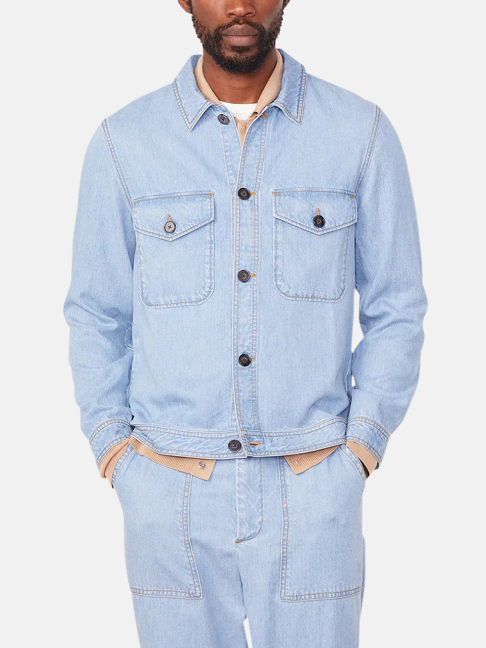 Officine Générale Hany Overshirt Blau Herren