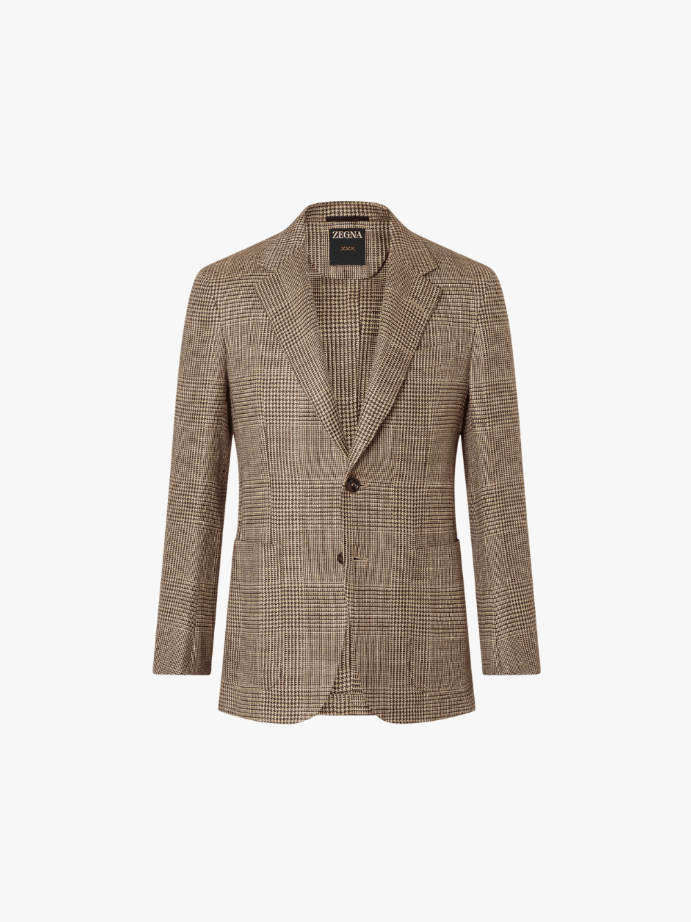 Zegna Men's Brown Silk, Linen, and Wool Jacket