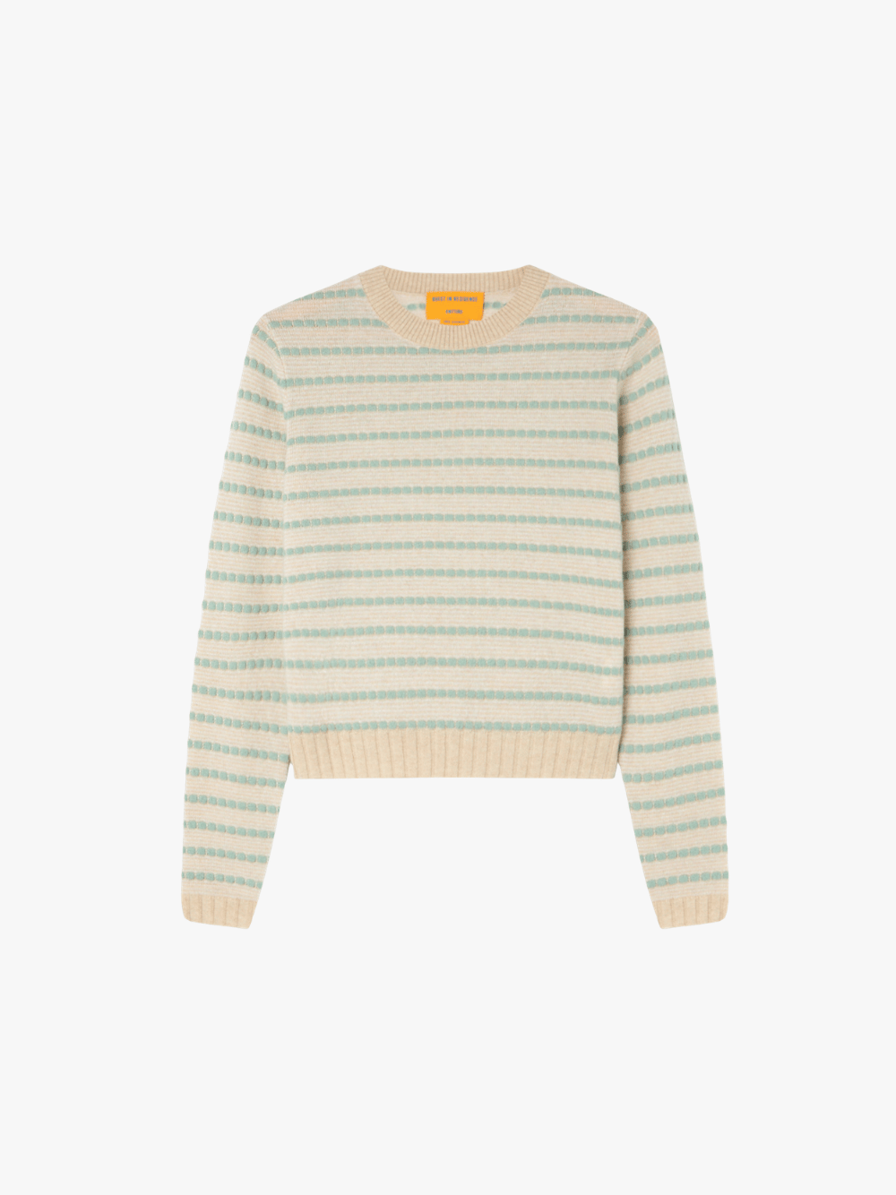 Pebble Stripe Shrunken Crew, Sandstone Combo