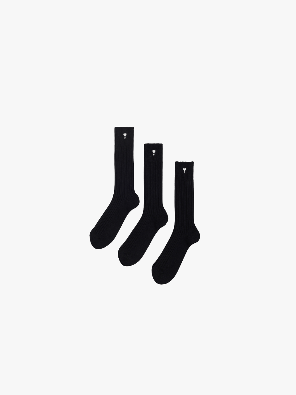 AMI Paris Dreierpack Ami de Coeur Socken Schwarz Herren