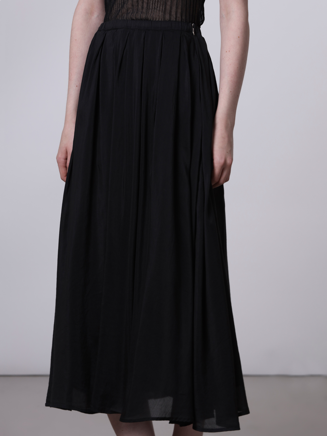 Roberto Collina Wide Pleated Skirt Black Women
