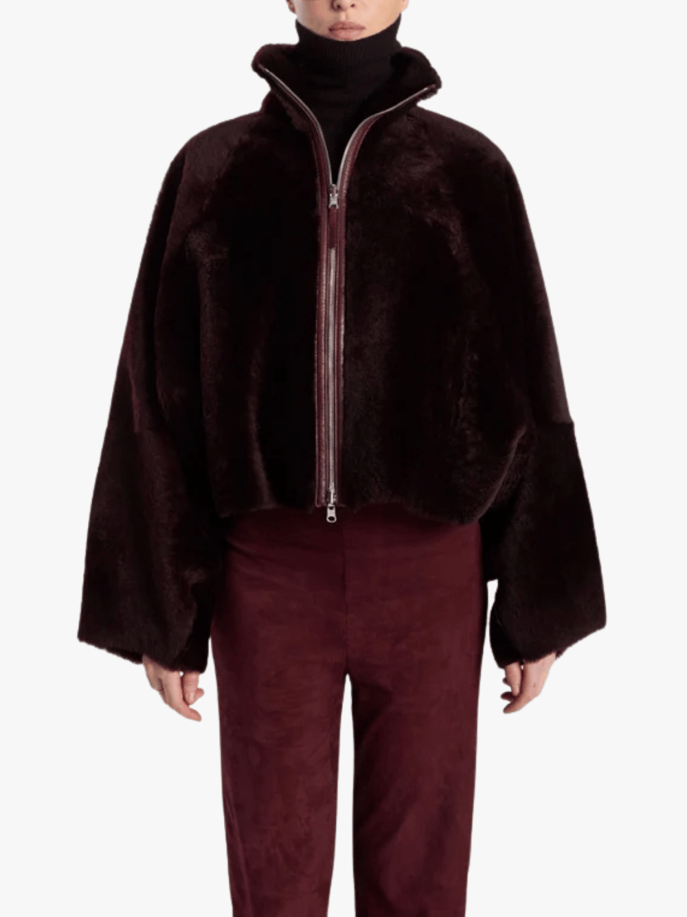 UTZON JACKSON Lambskin Jacket Dark Red Women