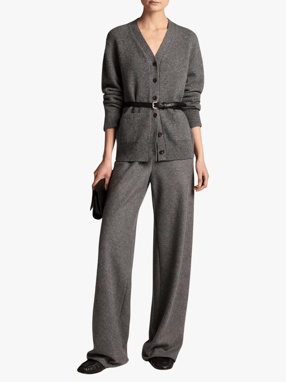 Vince Colette High-Rise Italian Wool-Blend Flannel Bias Pant Medium Heather Grey Women