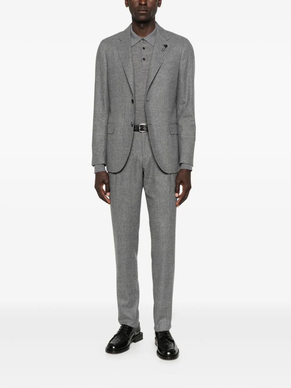Lardini Einreiher-Anzug Wolle Grau Herren Lardini Einreiher-Anzug Wolle Grau Herren