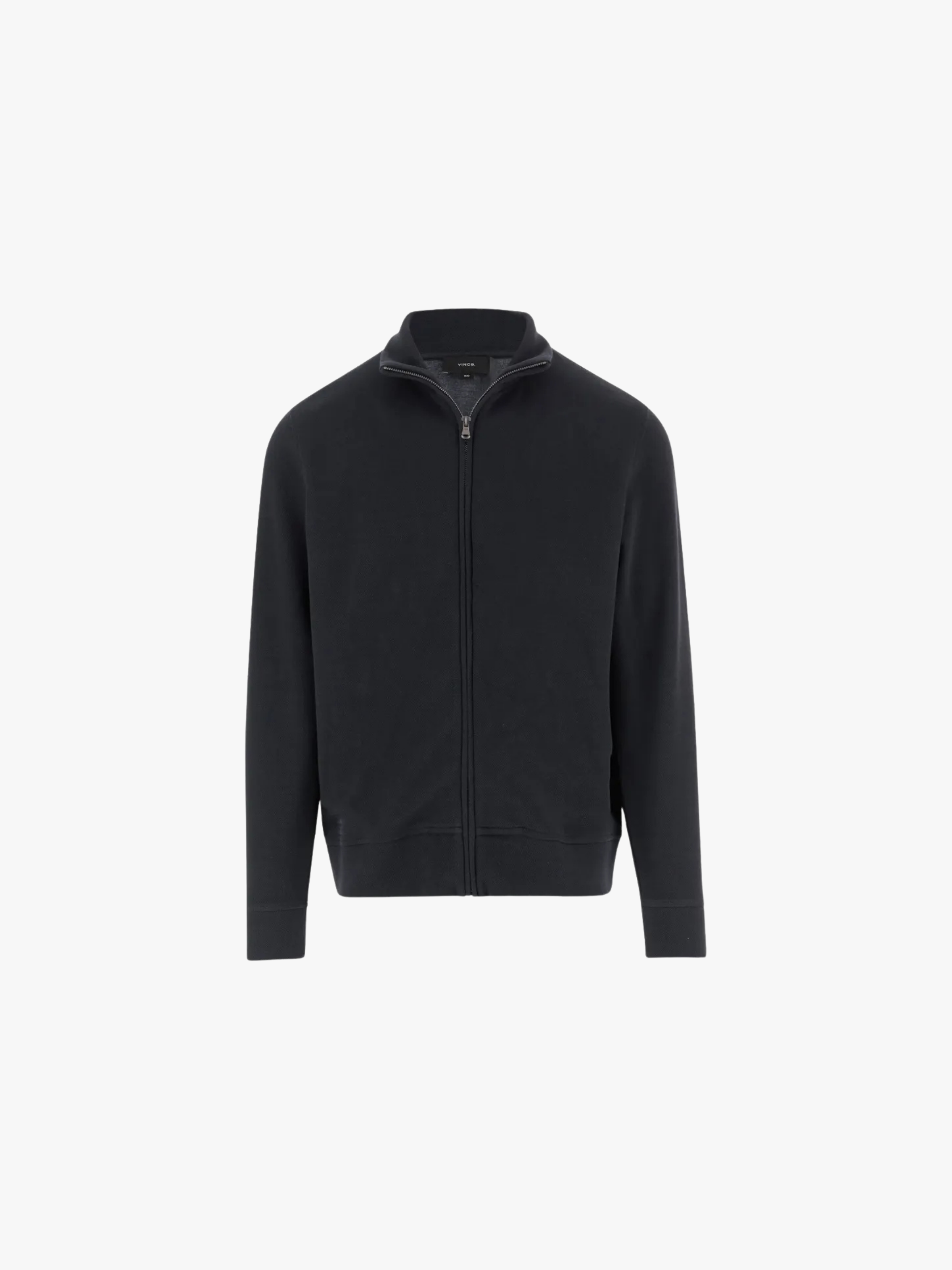 Vince Crew‑Neck Zip‑Up Cardigan Black Men