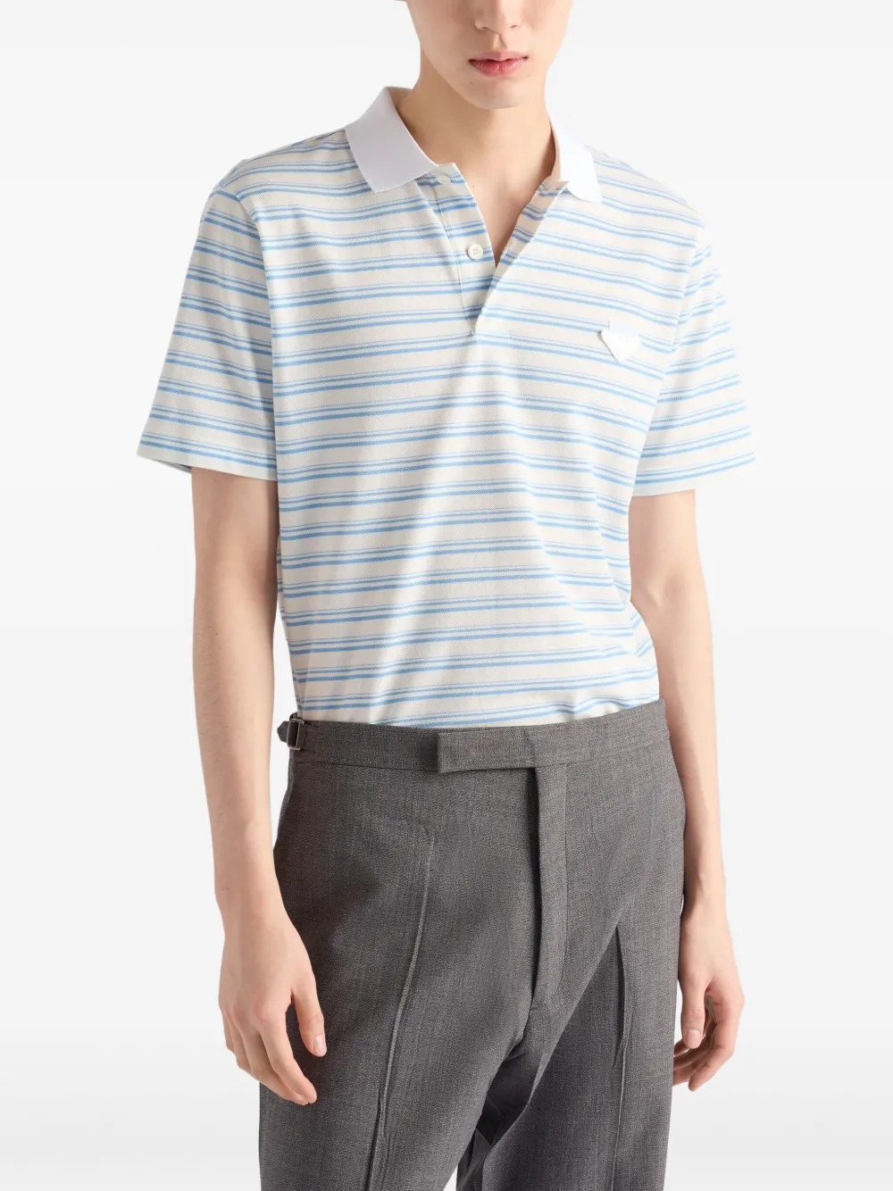 Prada Classic Polo Shirt Blue Men Prada Classic Polo Shirt Blue Men