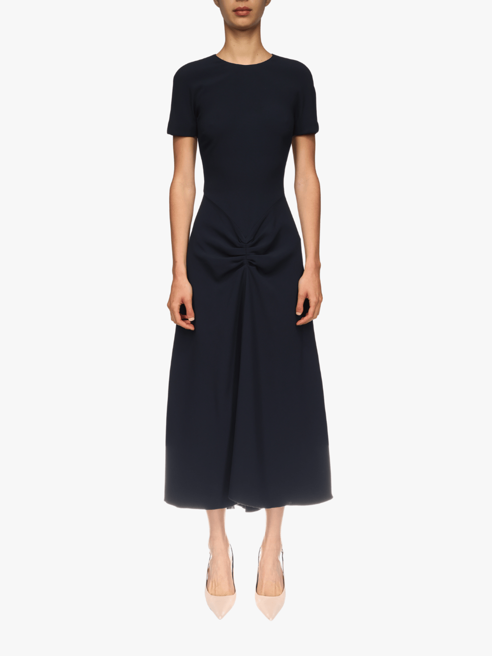 Victoria Beckham Blaire Dress mit Taillenraffung Navy Kleid Damen