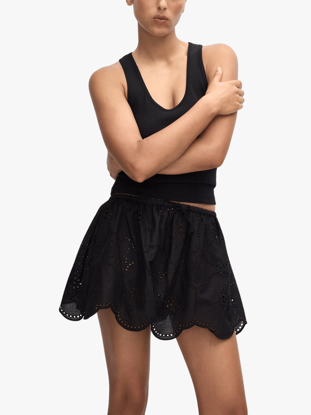 Matteau Broderie Mini Rock Schwarz Damen