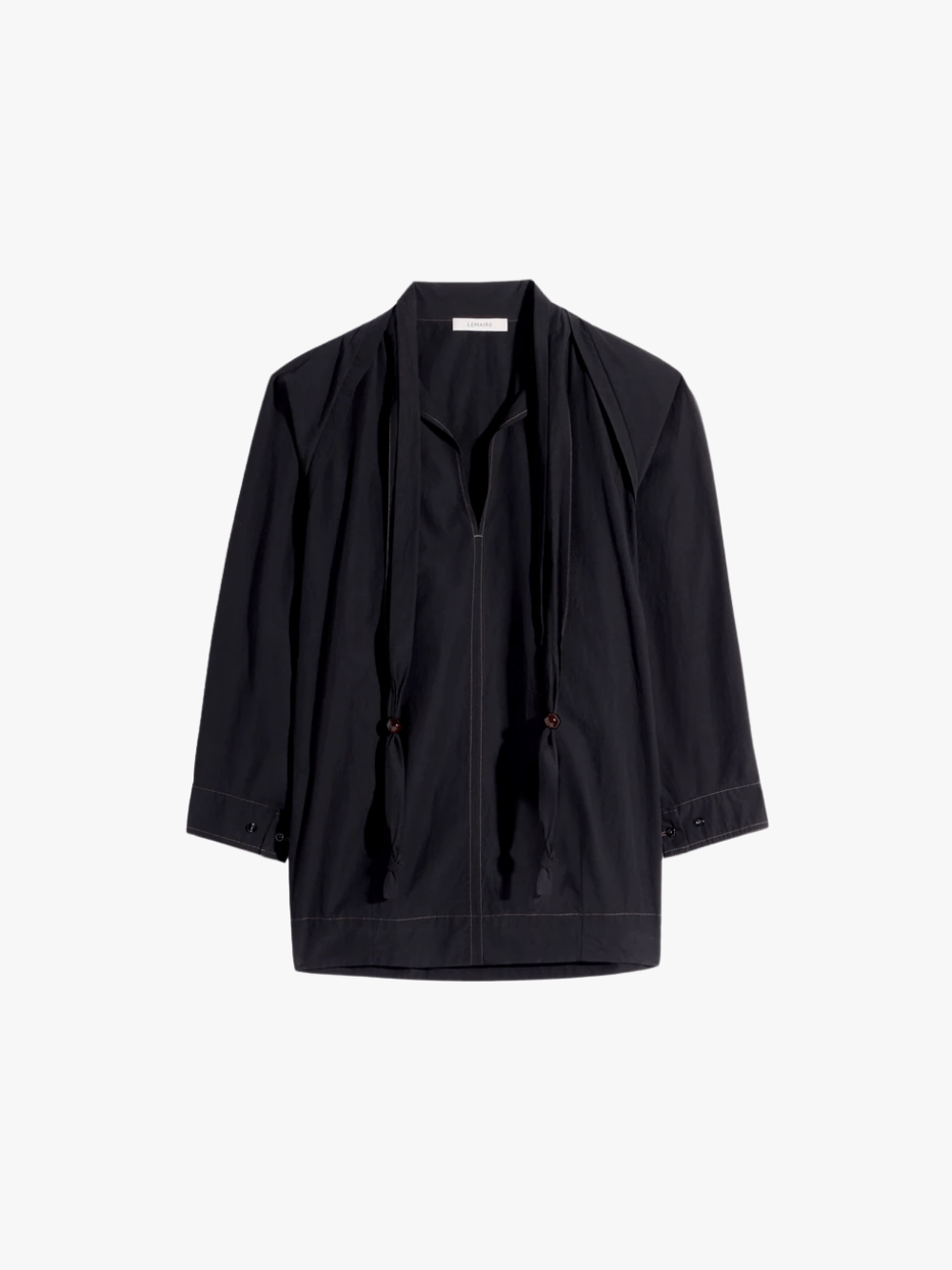 LEMAIRE Bluse mit integriertem Schal Schwarz Damen