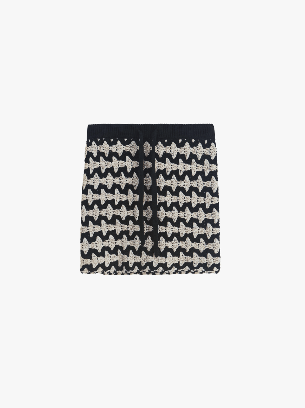 Roberto Collina Bicolor Jacquard Mini-Rock Schwarz Damen