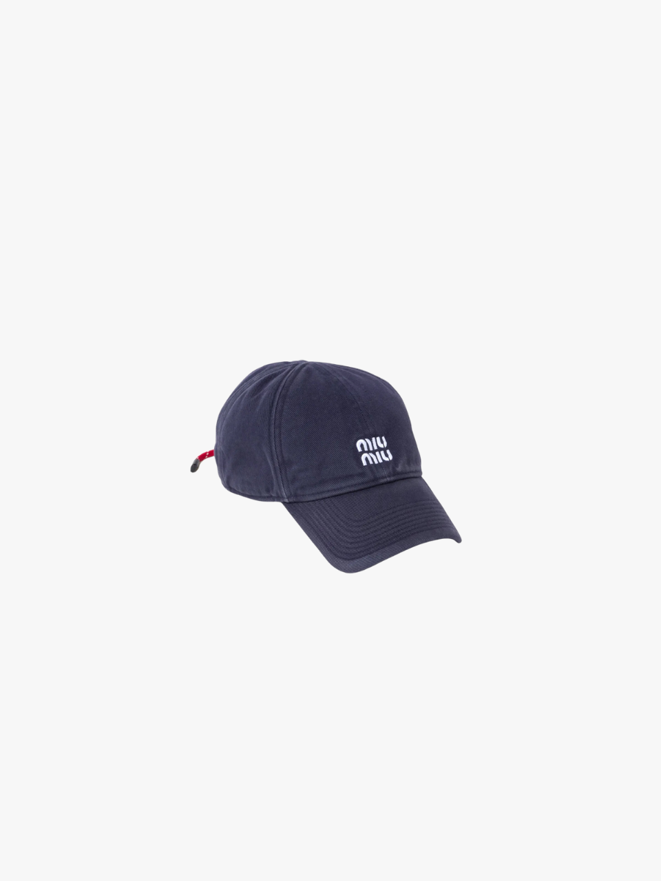 Miu Miu Jeans-Baseballkappe mit Logo-Stickerei Blau Damen