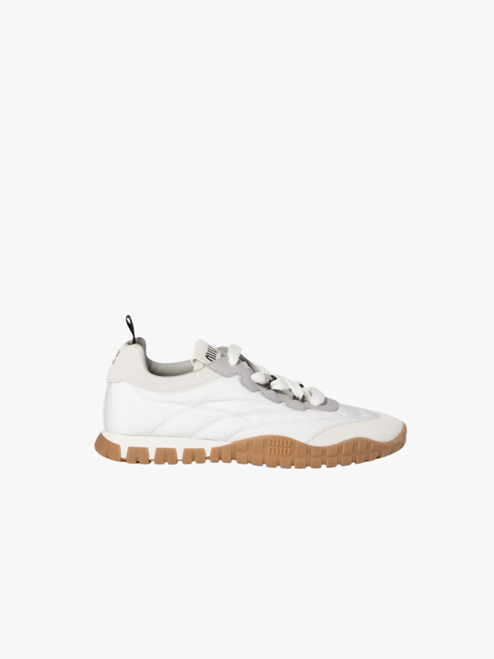 Miu Miu Tyre Sneaker Weiß/Granitgrau Sneaker Damen