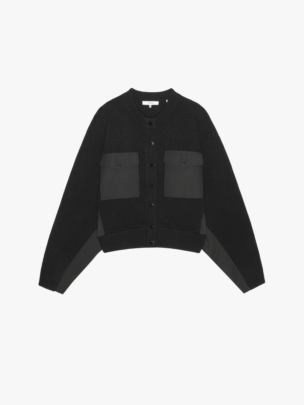 Frame The Contrast Cashmere Cardigan Schwarz Damen