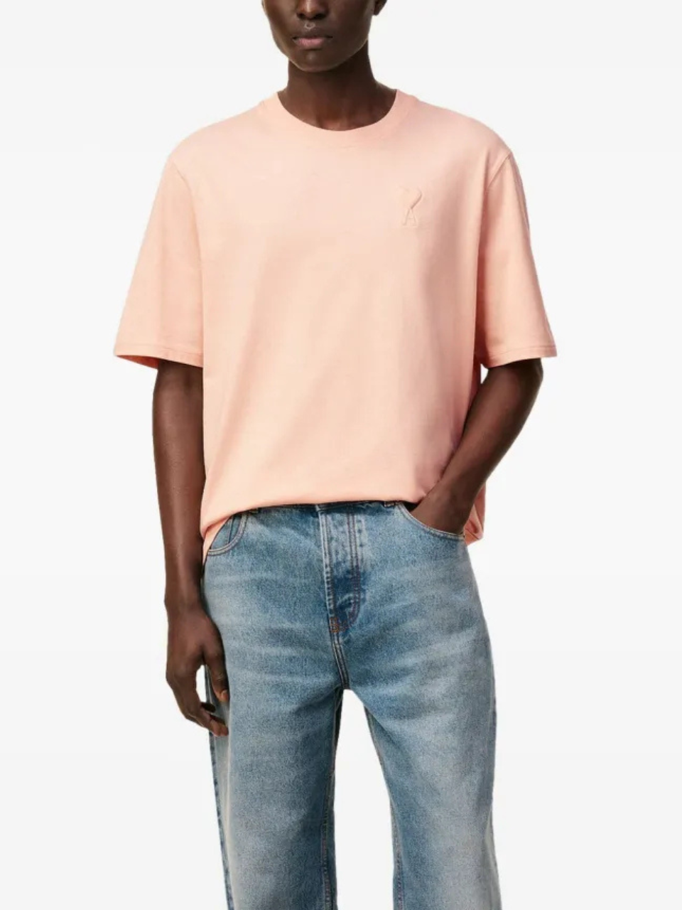 AMI Paris Ami De Coeur-Motiv Baumwoll-T-Shirt Pink Herren