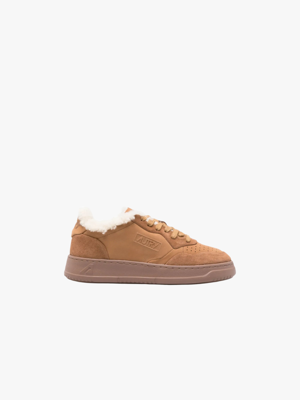Autry Medialist Shearling Sneakers Brown Women