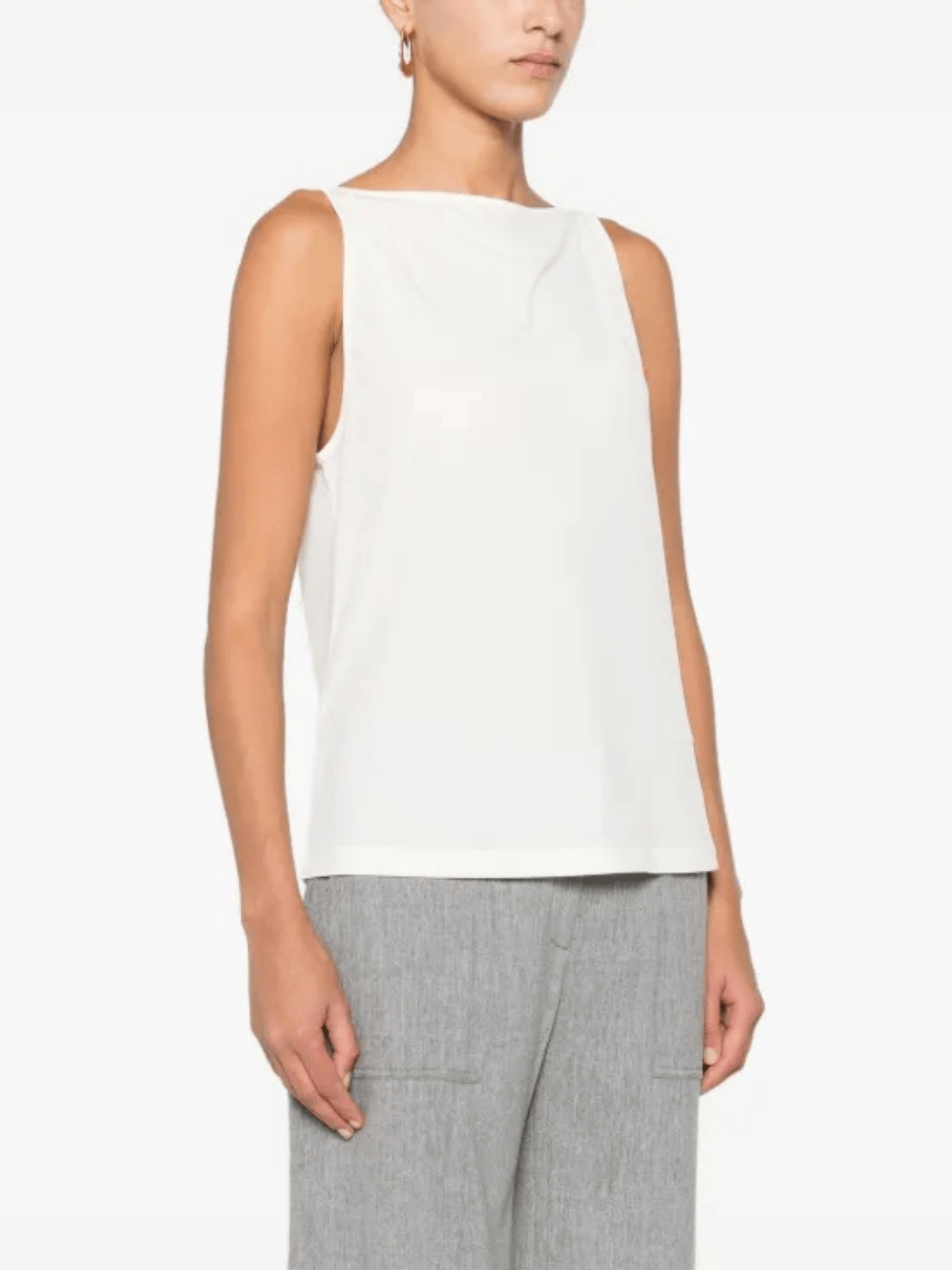 Vince Jersey-Tank mit Rundhalsausschnitt Weiß Damen