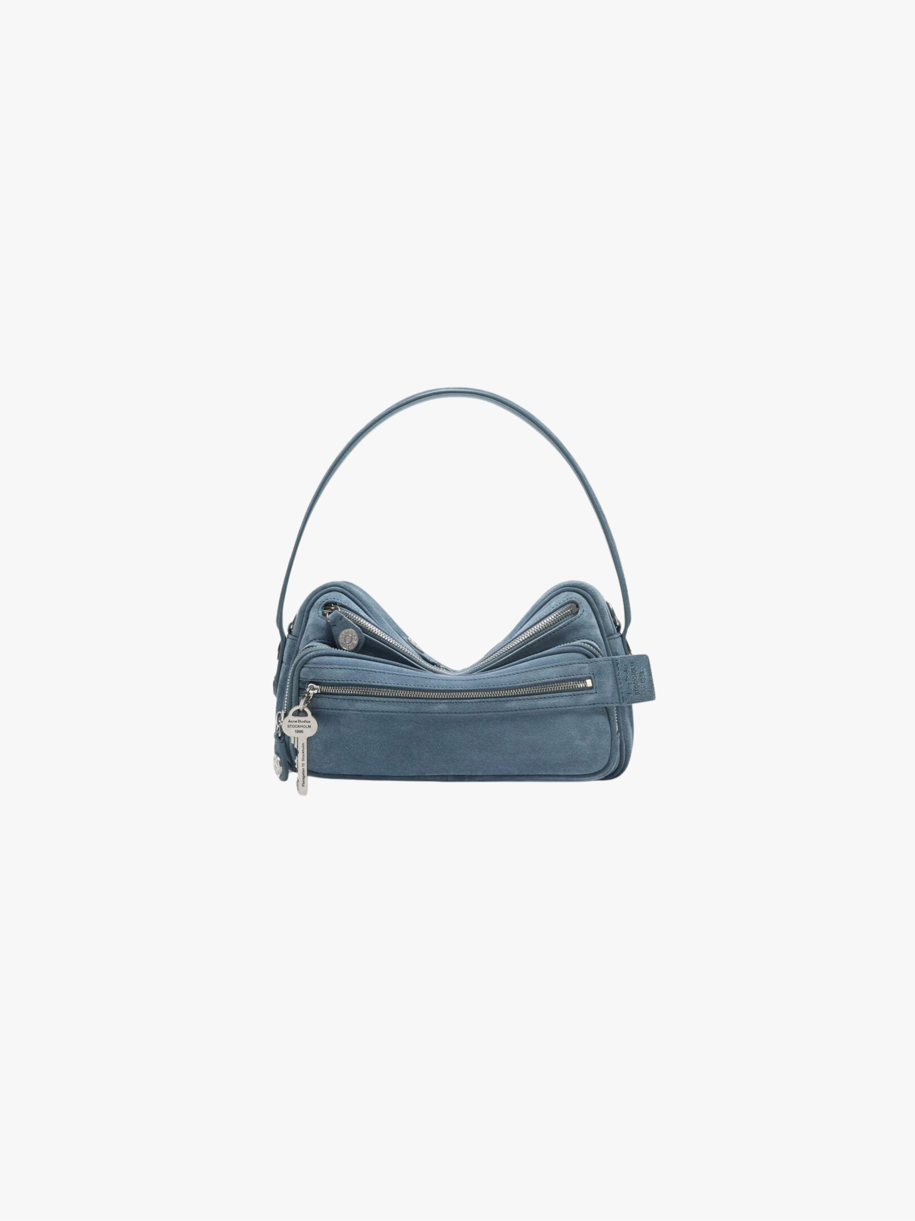Acne Studios Camero Party Schultertasche Wildleder Denimblau Unisex