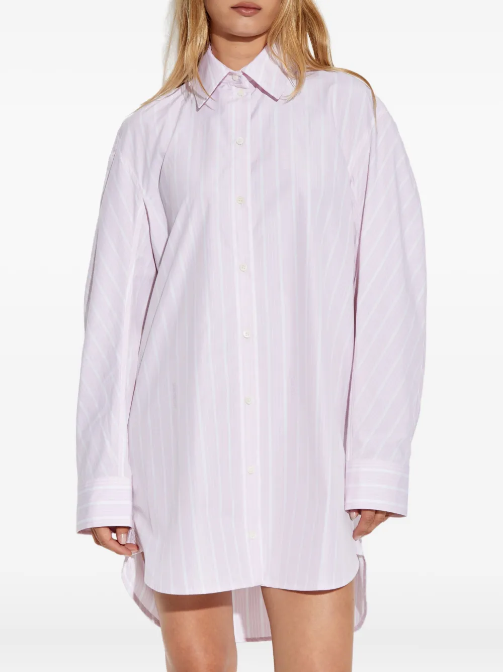 Jacquemus Striped Shirt Dress Light Pink Women