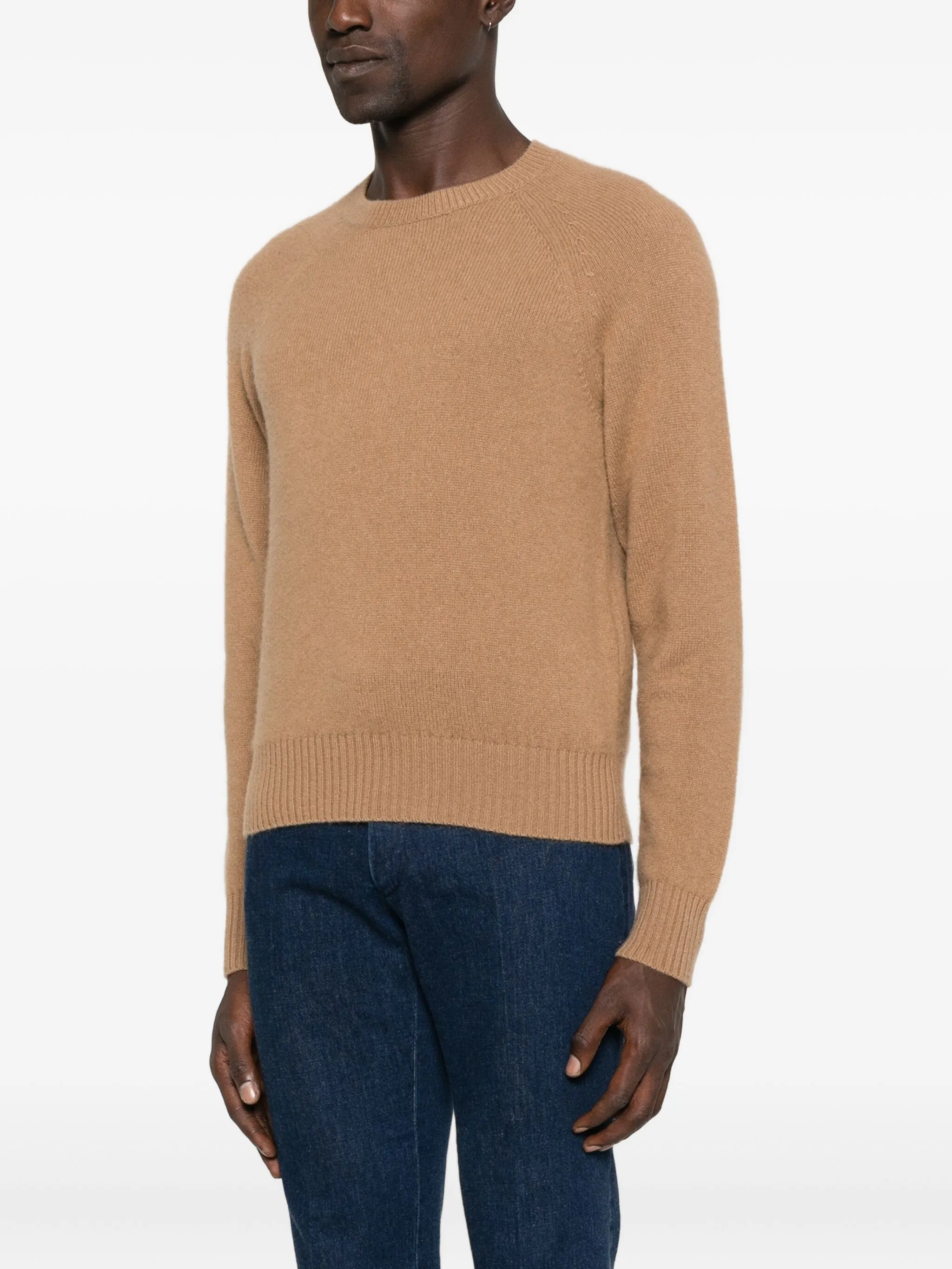 Tom Ford Kaschmir-Pullover mit Rundhalsausschnitt Braun Herren