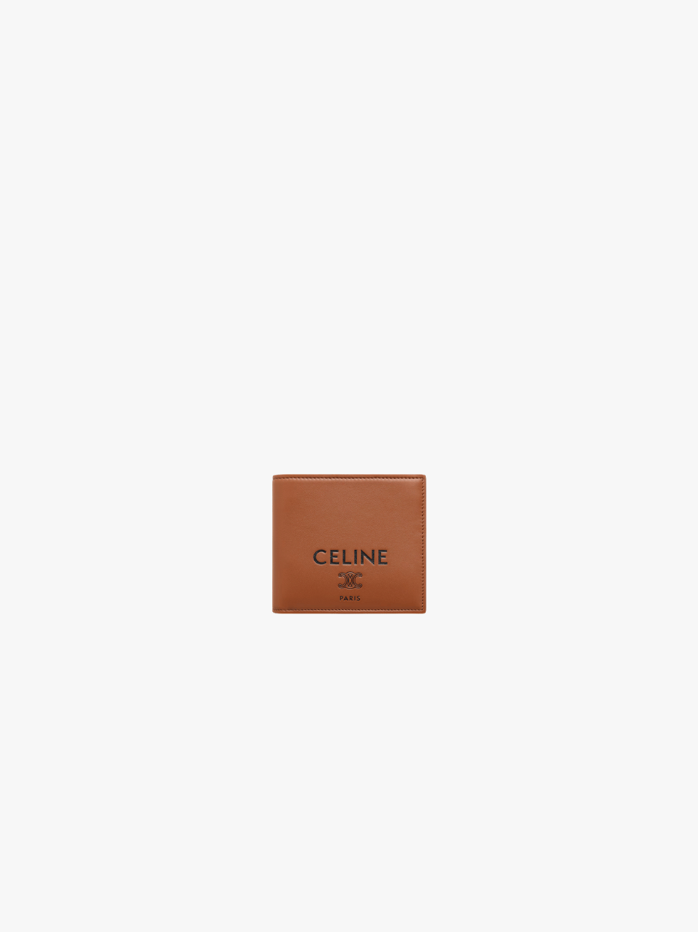 CELINE Bi-fold Wallet in Smooth Lambskin Tan / Black Men's