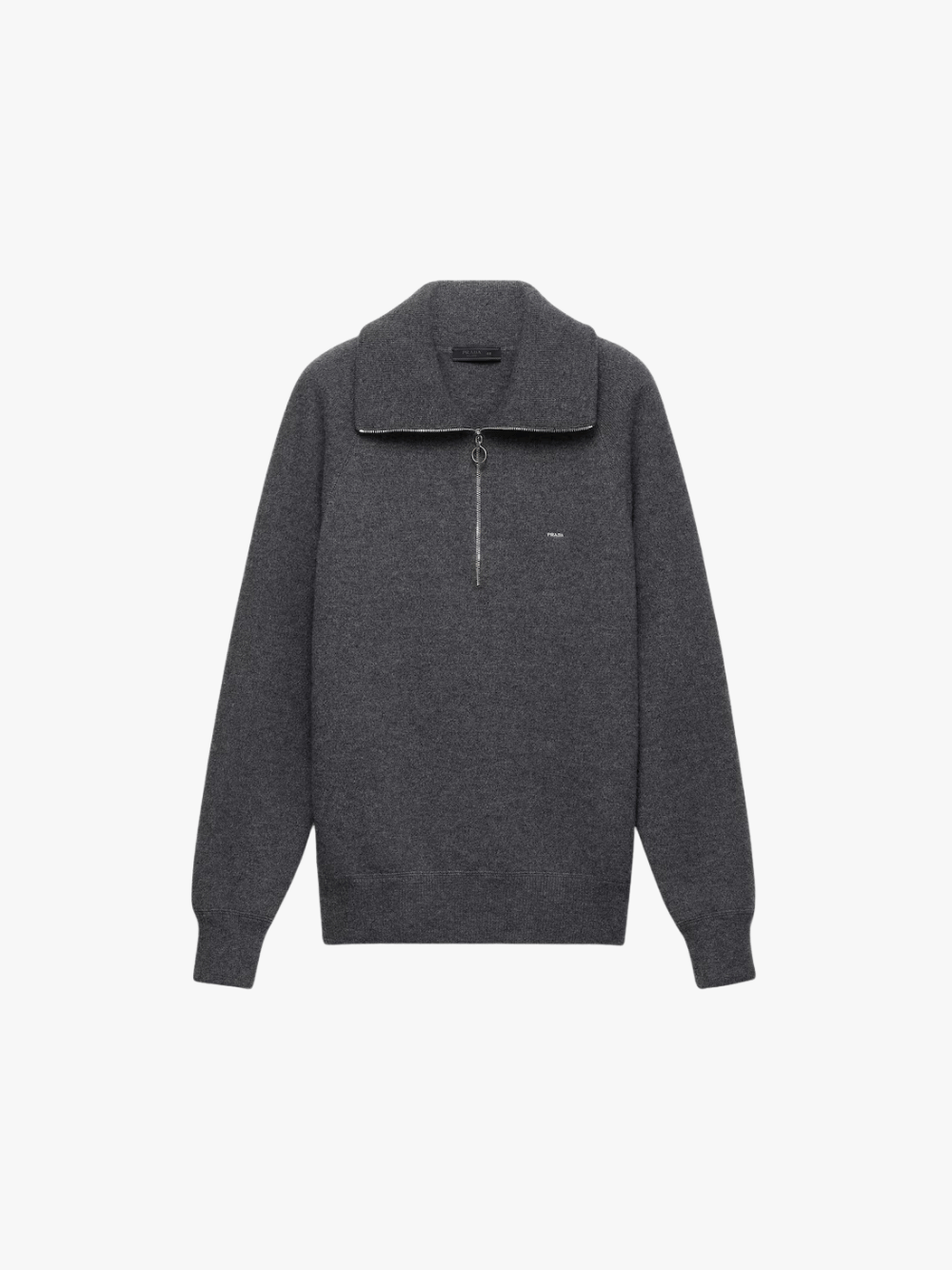 Prada Polo-Pullover aus Wolle und Kaschmir Schiefergrau Herren