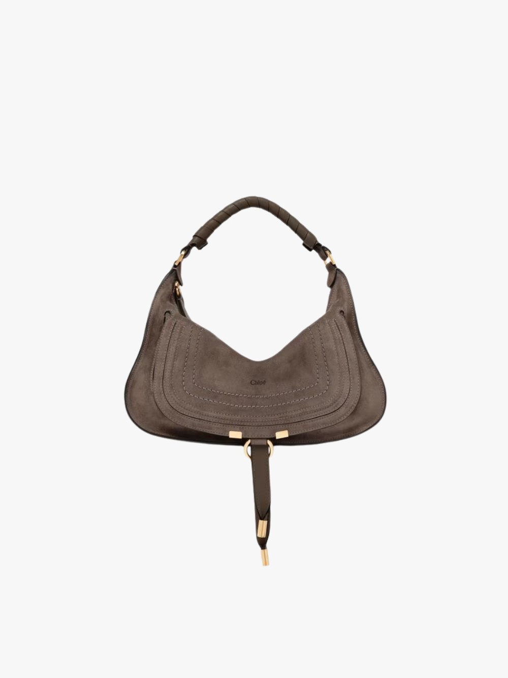 Chloé Small Marcie Shoulder Bag Kohl Brown Schultertasche