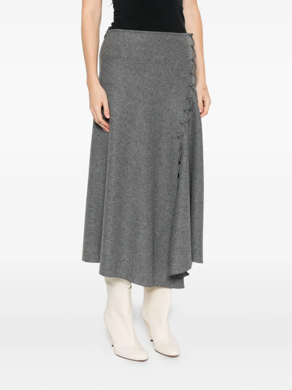 Victoria Beckham Asymmetrischer Rock mit Wellenkante Grau Damen