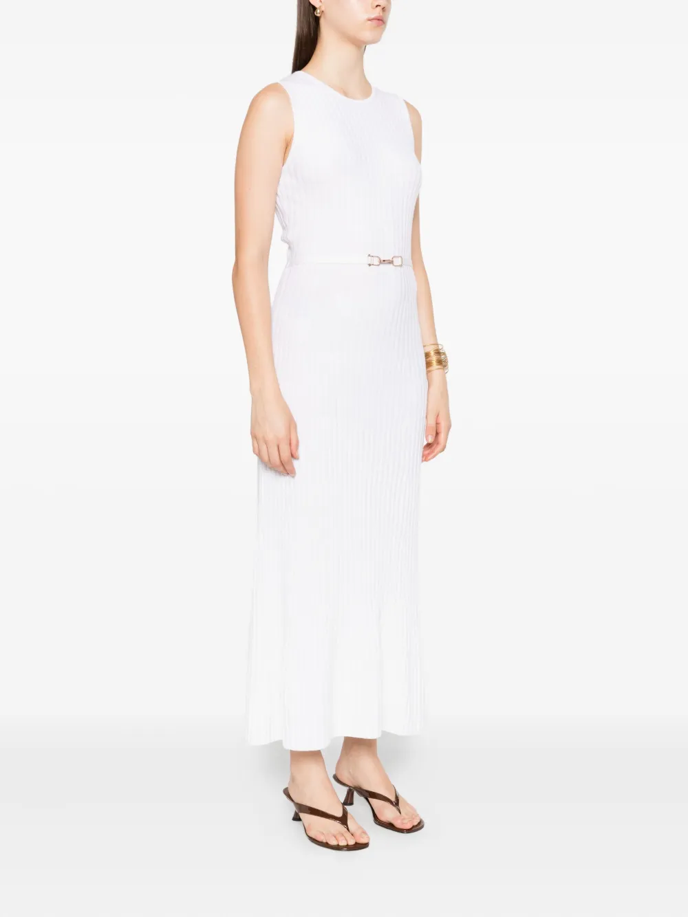 Gabriela Hearst Meier Strick-Midikleid aus elfenbeinfarbener Merinowolle und Kaschmir Damen