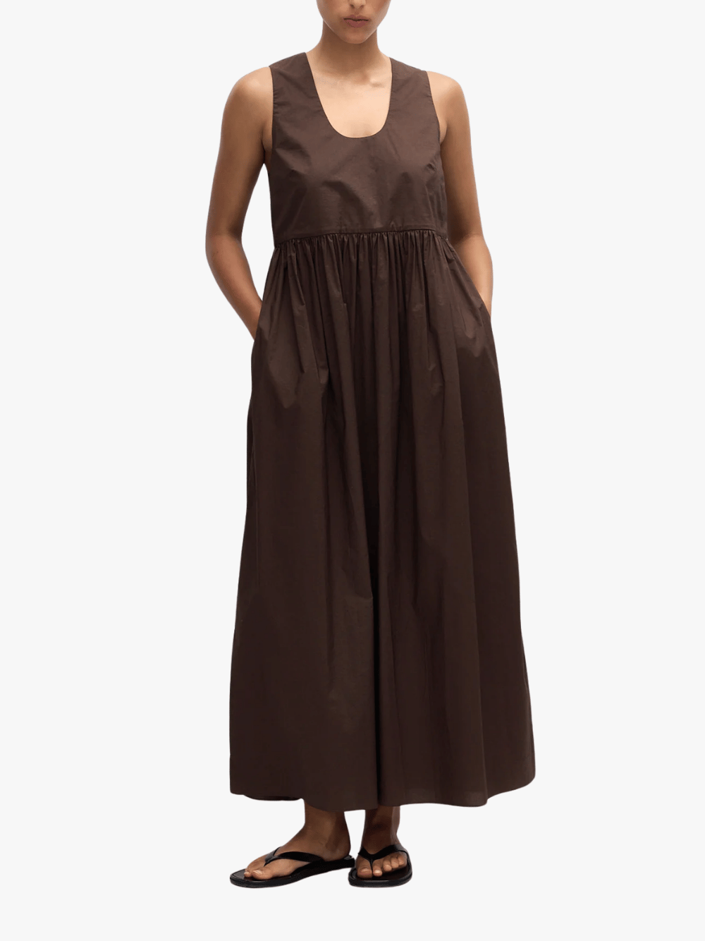 Matteau Deep U Sundress Chocolate Damen Maxikleid