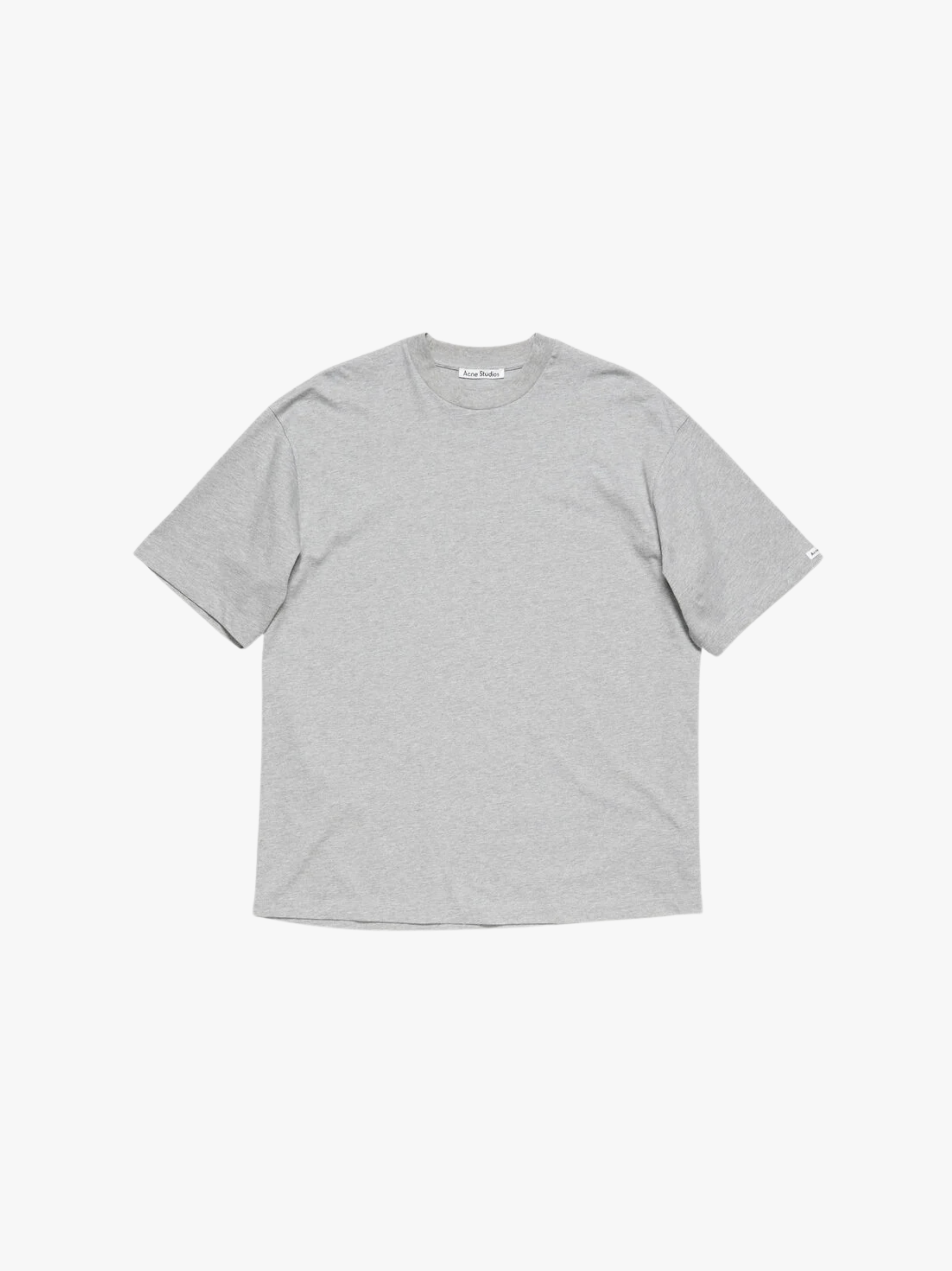 Acne Studios Satin logo T‑Shirt relaxed Grey Melange Herren