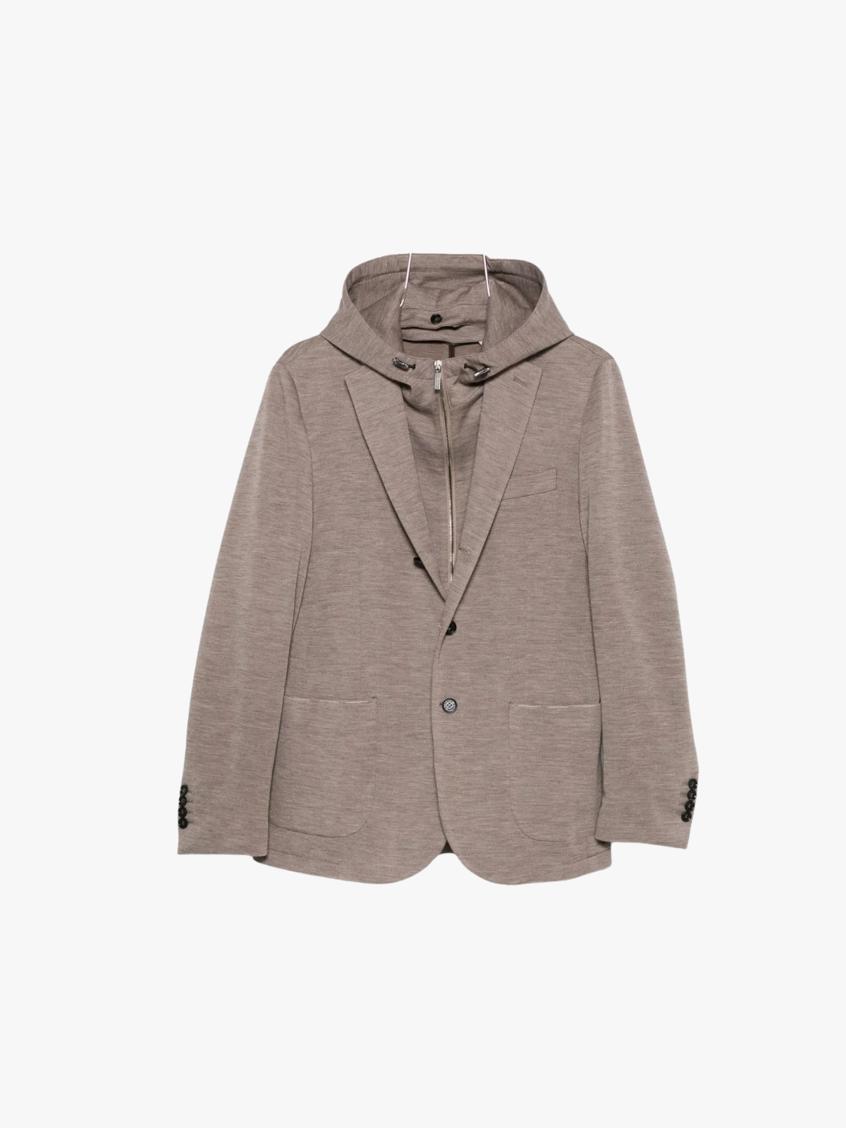 Maurizio Baldassari Hooded jacket with inserts Light brown Men