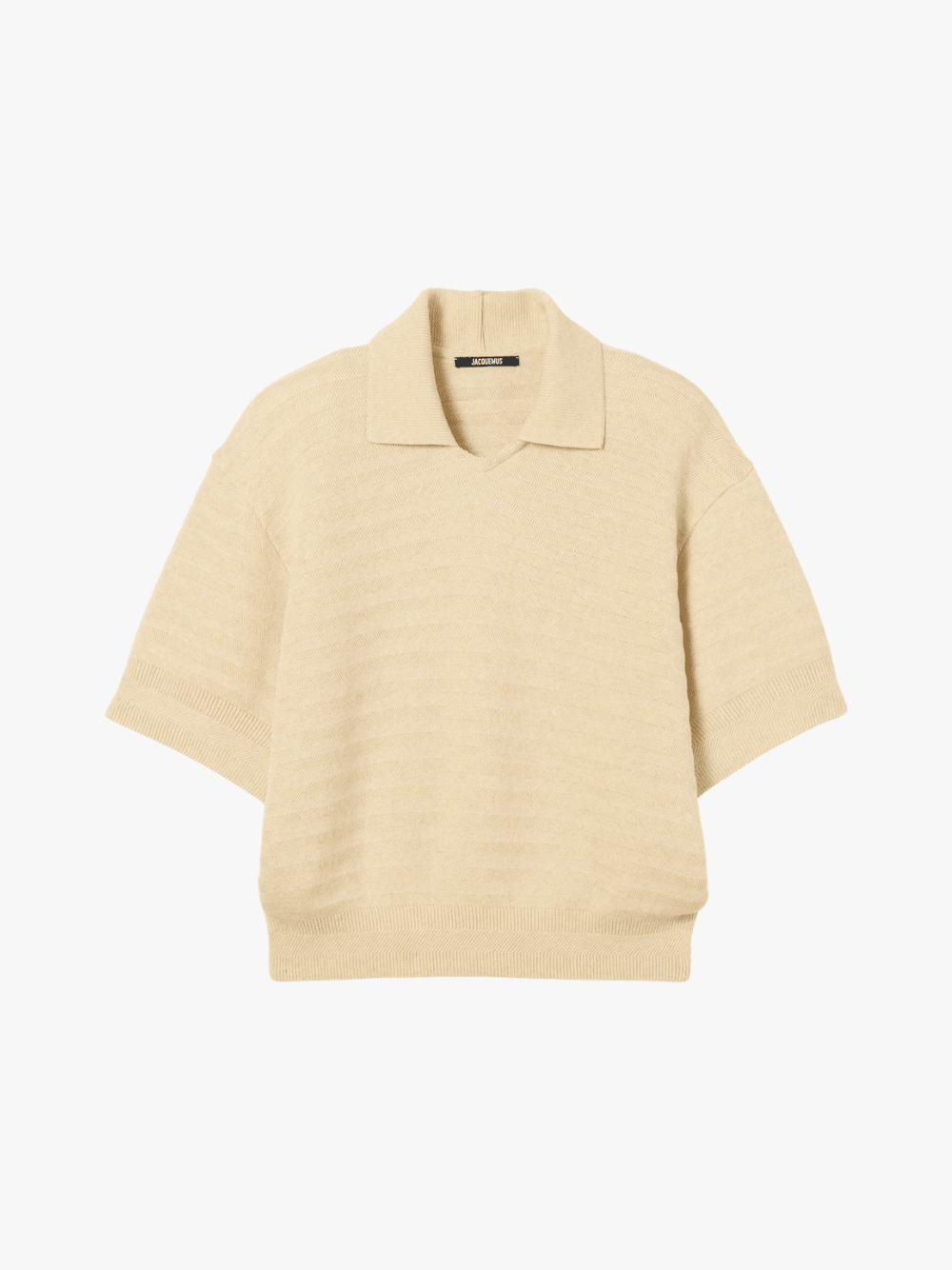 Jacquemus Maille Chevron Polo Leicht Beige Herren