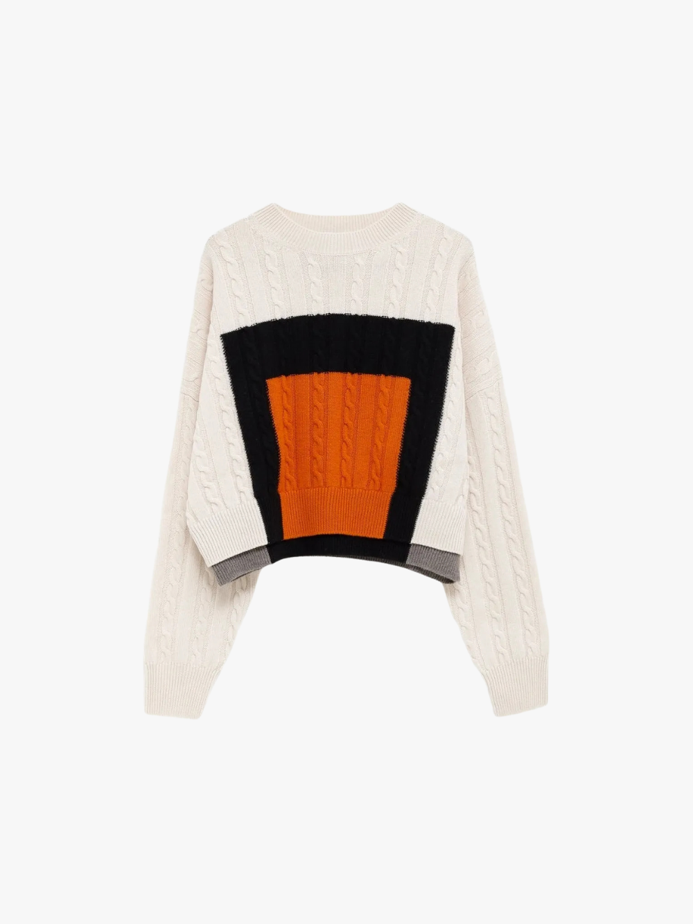 LOEWE Pullover in Colour-Block-Optik Creme Damen