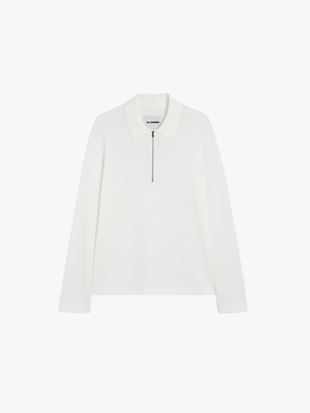 Jil Sander Weißes Baumwolle‑Piqué Herrenpoloshirt