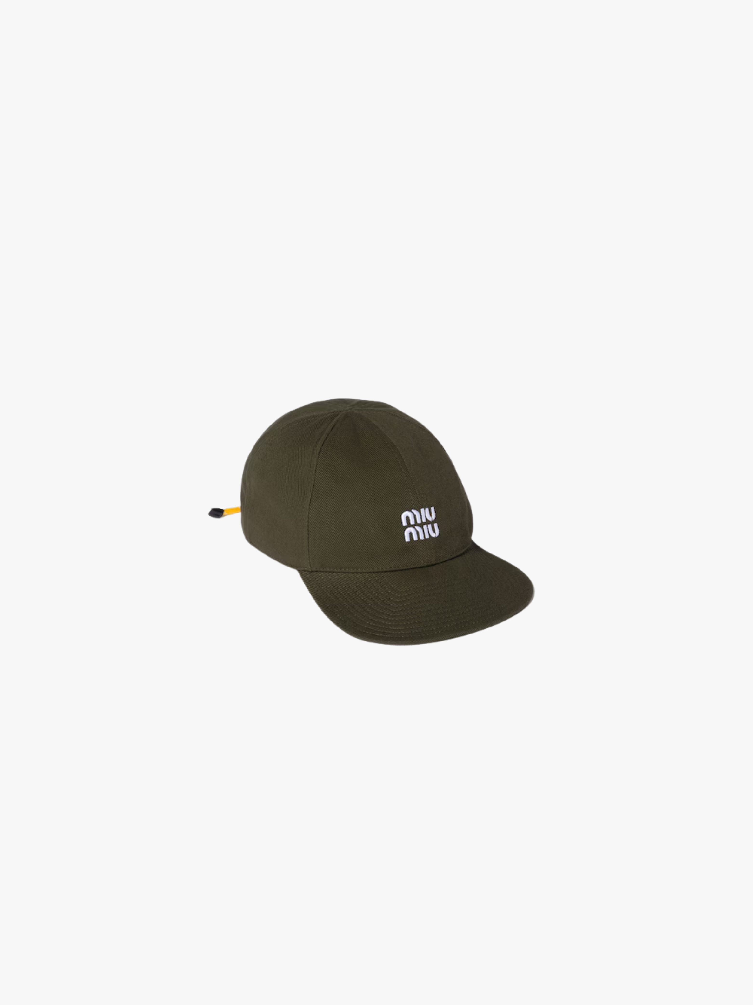 Miu Miu Denim Baseball Cap in Forest Green/Yellow Unisex