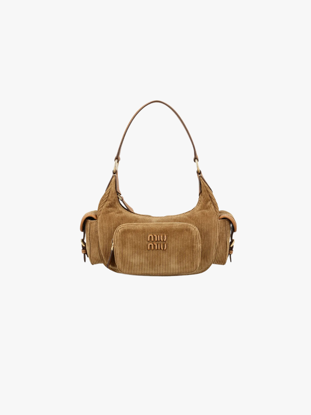 Miu Miu Pocket Shoulder Bag in Brown Corduroy for Women