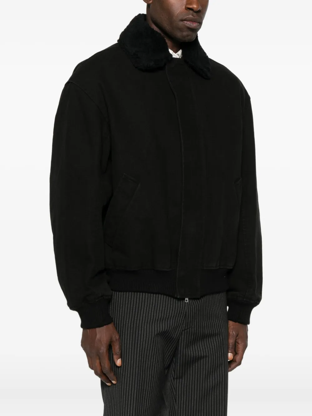 Tonywack Bomberjacke mit Fleecekragen Schwarz Herren