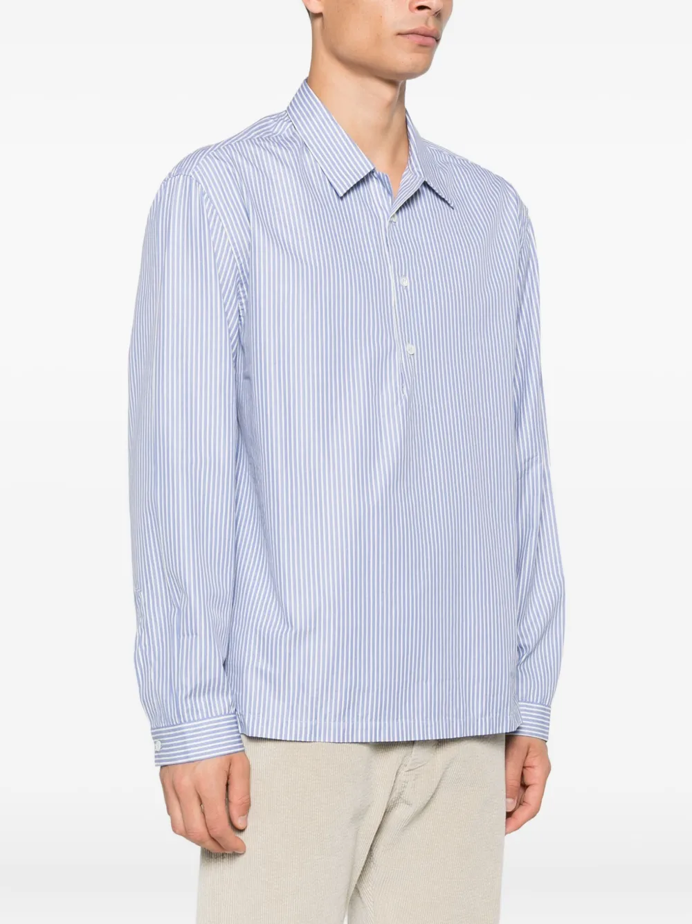 Barena Gestreiftes Baumwollhemd Hellblau Herren Barena Gestreiftes Baumwollhemd Hellblau Herren