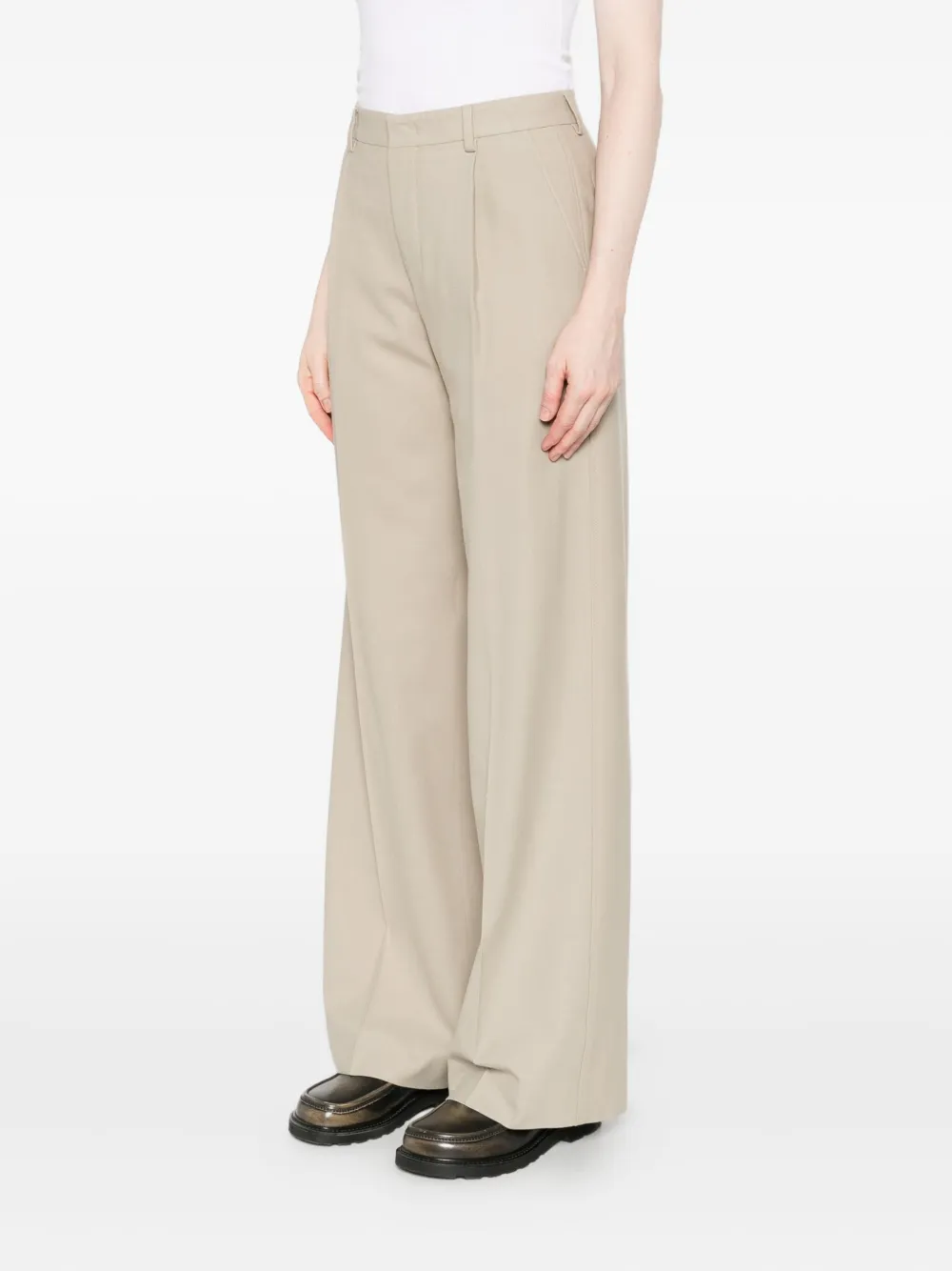 Cellar Door Plissierte Hose mit weitem Bein Beige Damen