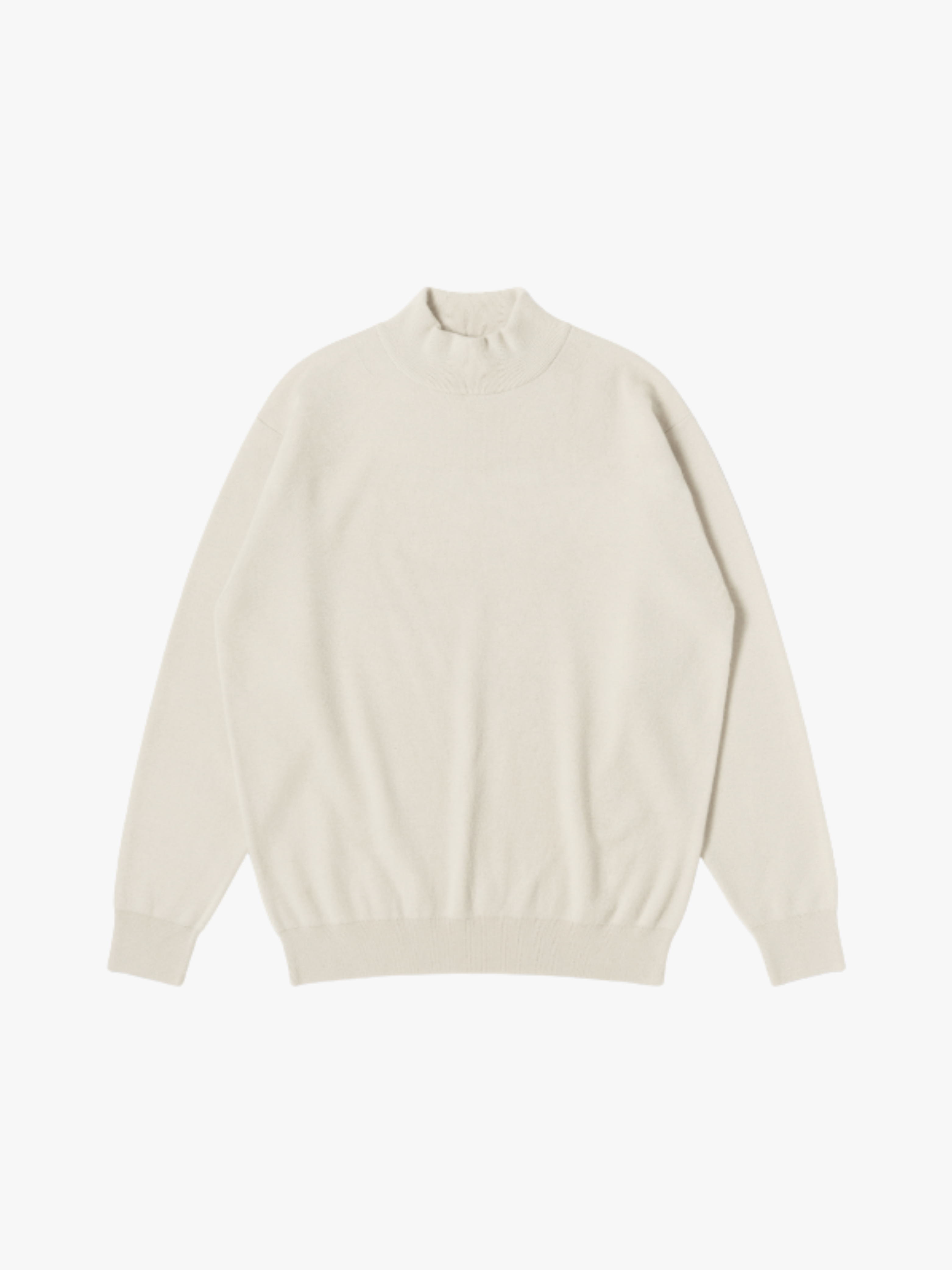 Batoner Sunshine Cashmere Mock Neck Natural Elfenbein Herren