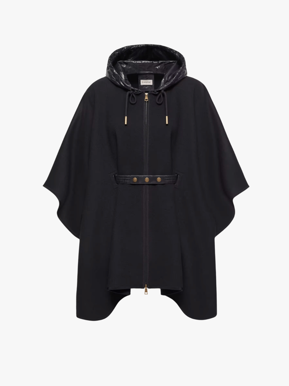 Moncler Quilted Wool-Blend Cape, Dark Blue, Women's