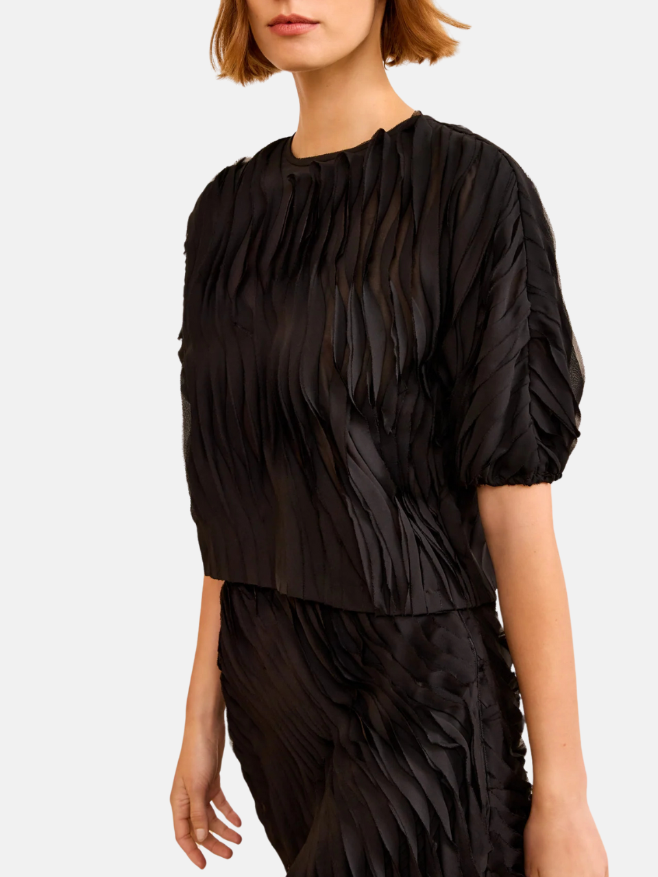 Ulla Johnson Vayda SS Top Black Women's Top