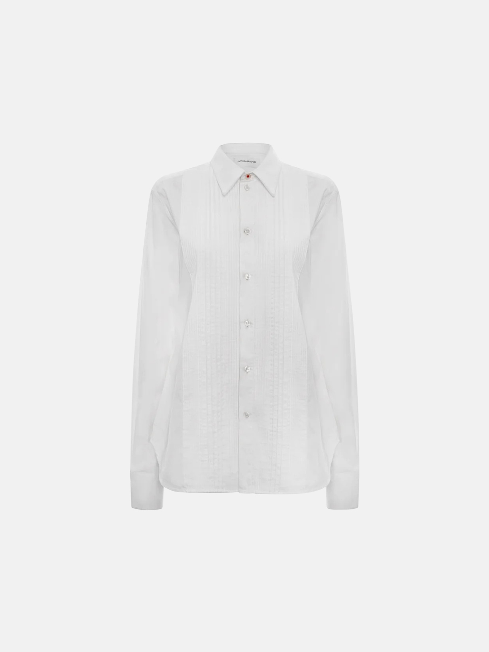 Victoria Beckham Pin Tuck Detail Baumwollhemd Weiß Damen